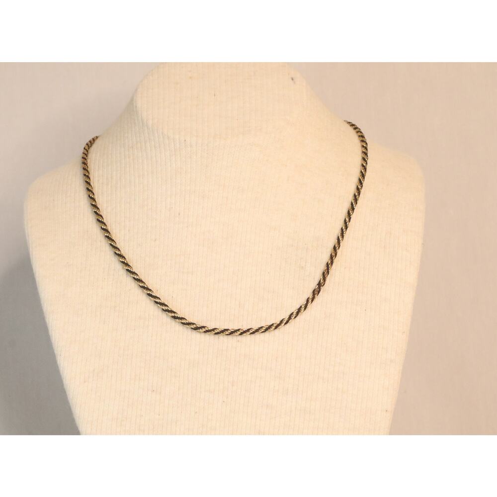 💎Dainty Princess Necklace Spiral Gold Tone And Black Links
